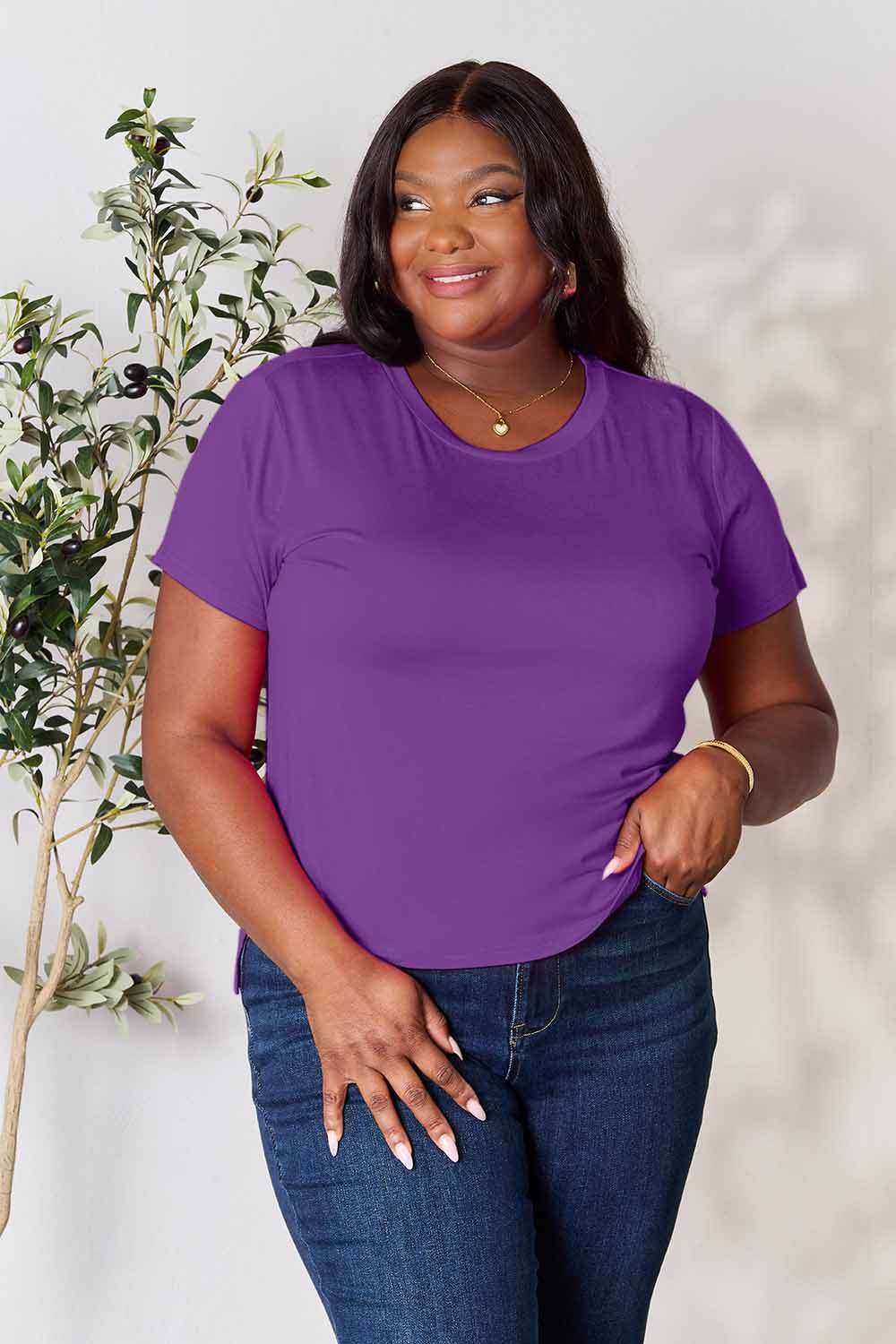 Basic Bae Full Size Round Neck Short Sleeve T-Shirt - DaTrendStore.Com