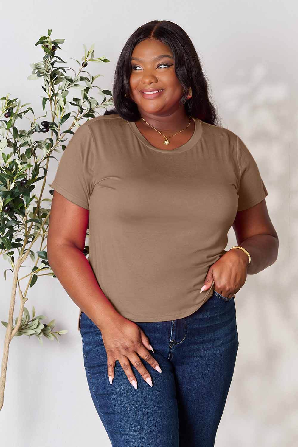 Basic Bae Full Size Round Neck Short Sleeve T-Shirt - DaTrendStore.Com