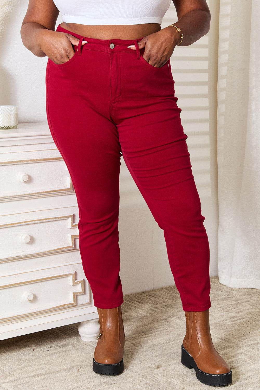 Judy Blue Full Size High Waist Tummy Control Skinny Jeans - DaTrendStore.Com
