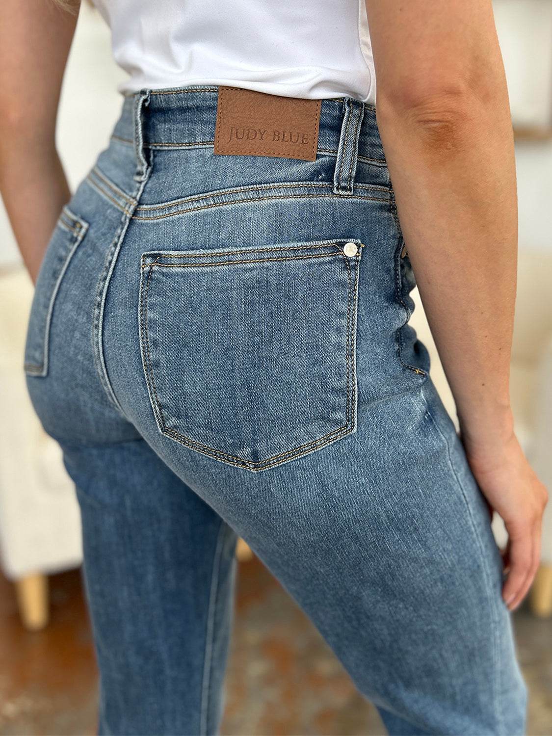 Judy Blue Full Size Cuffed Hem Slim Jeans - DaTrendStore.Com