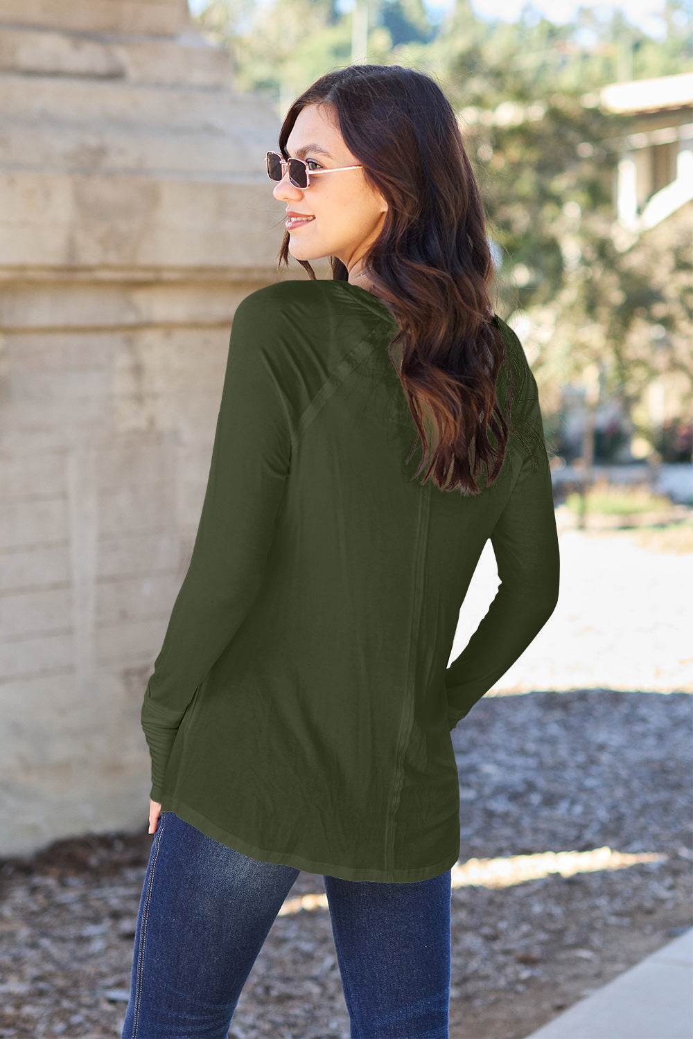 Basic Bae Full Size Round Neck Long Sleeve T-Shirt - DaTrendStore.Com