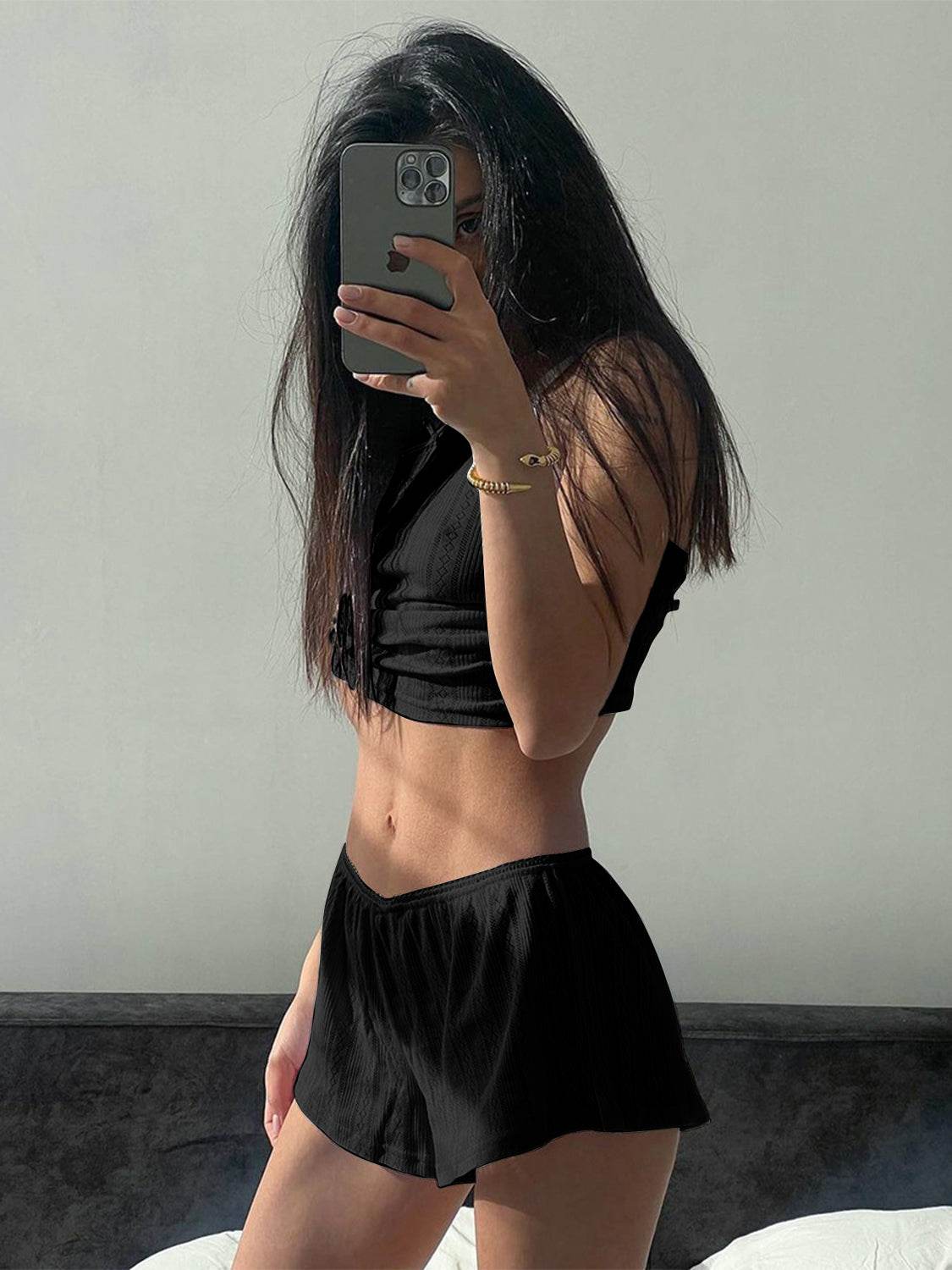 Square Neck Cami and Shorts Set - DaTrendStore.Com