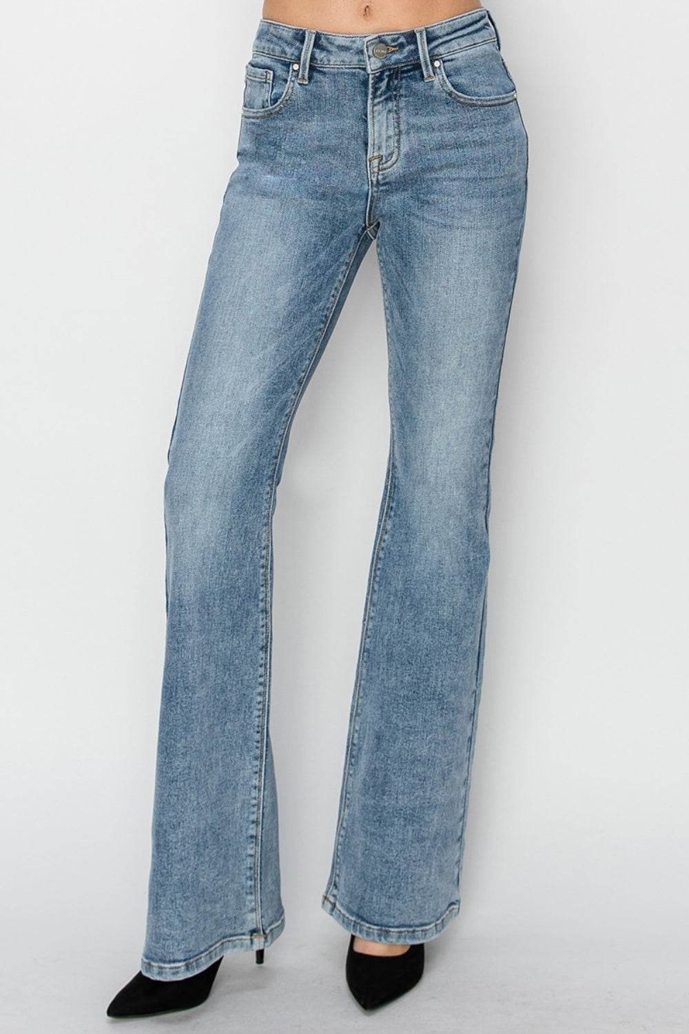 RISEN Full Size Mid Rise Bootcut Jeans - DaTrendStore.Com