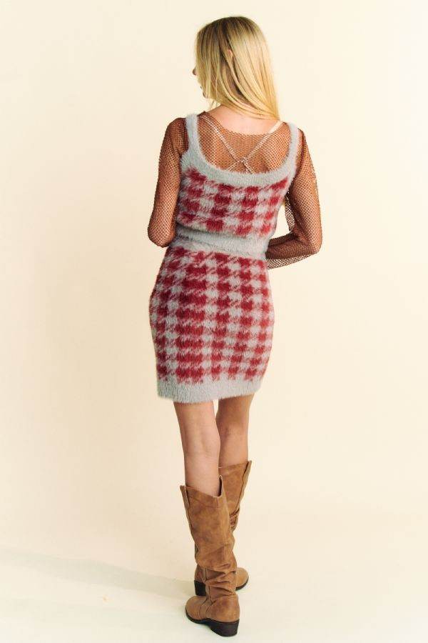 Davi & Dani Scoop Neck Wide Strap Top and Skirt Sweater Set - DaTrendStore.Com