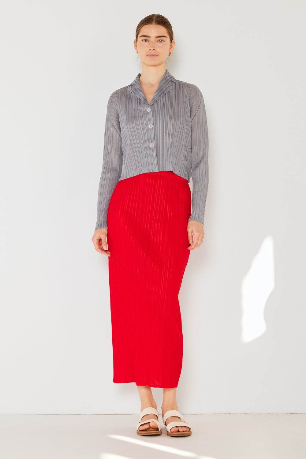 Marina West Swim Pleated Midi Pencil Skirt - DaTrendStore.Com