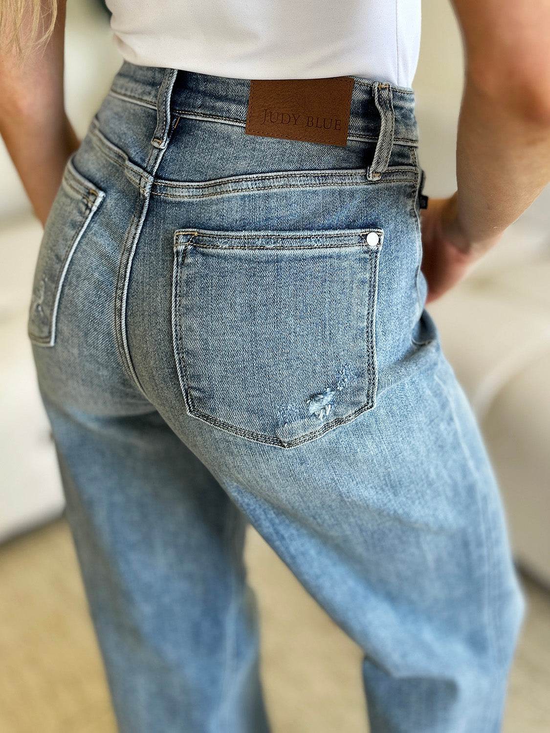 Judy Blue Full Size High Waist Straight Jeans - DaTrendStore.Com