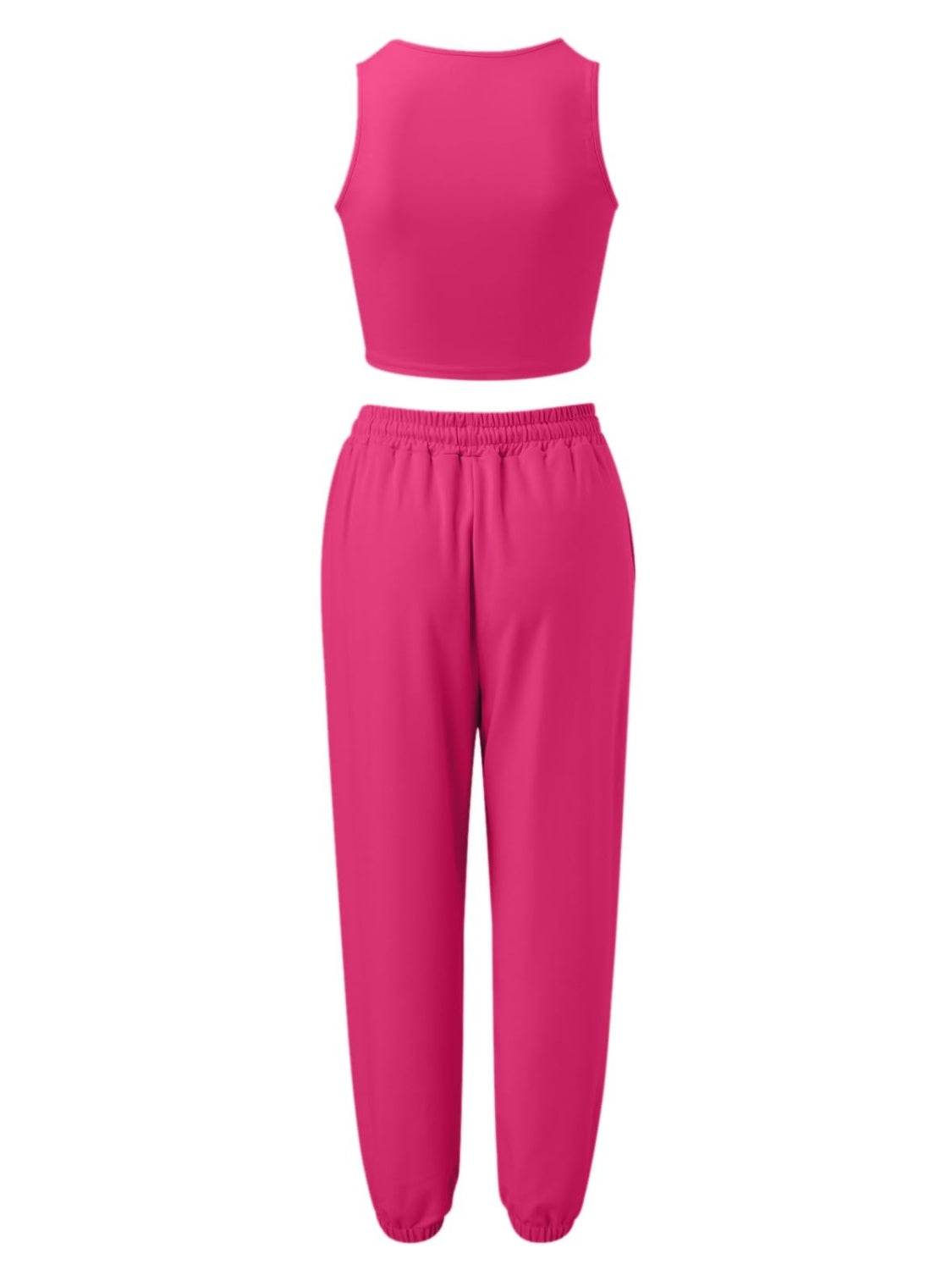 Wide Strap Top and Drawstring Joggers Set - DaTrendStore.Com