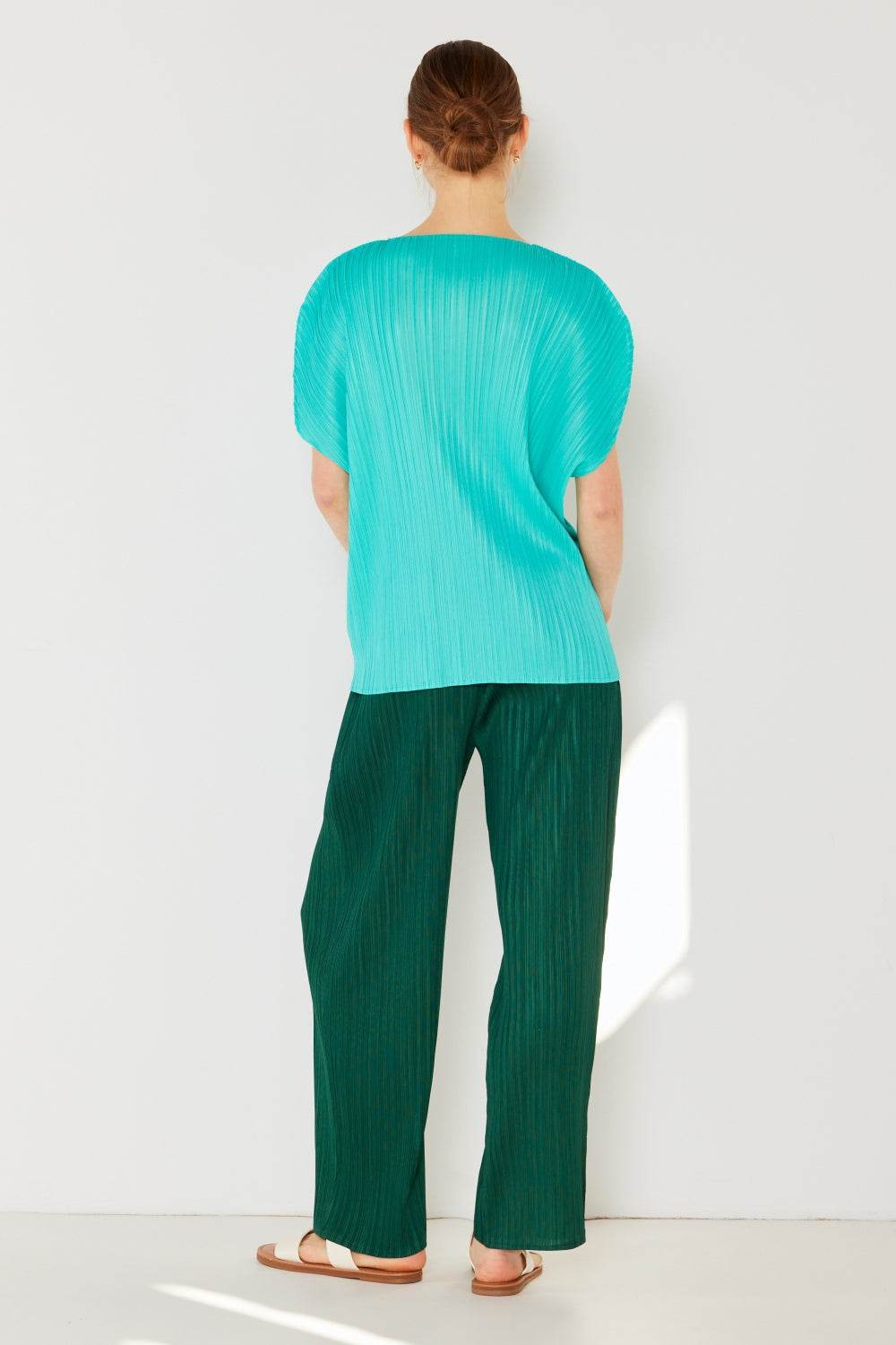 Marina West Swim Pleated Elastic-Waist Straight Pants - DaTrendStore.Com