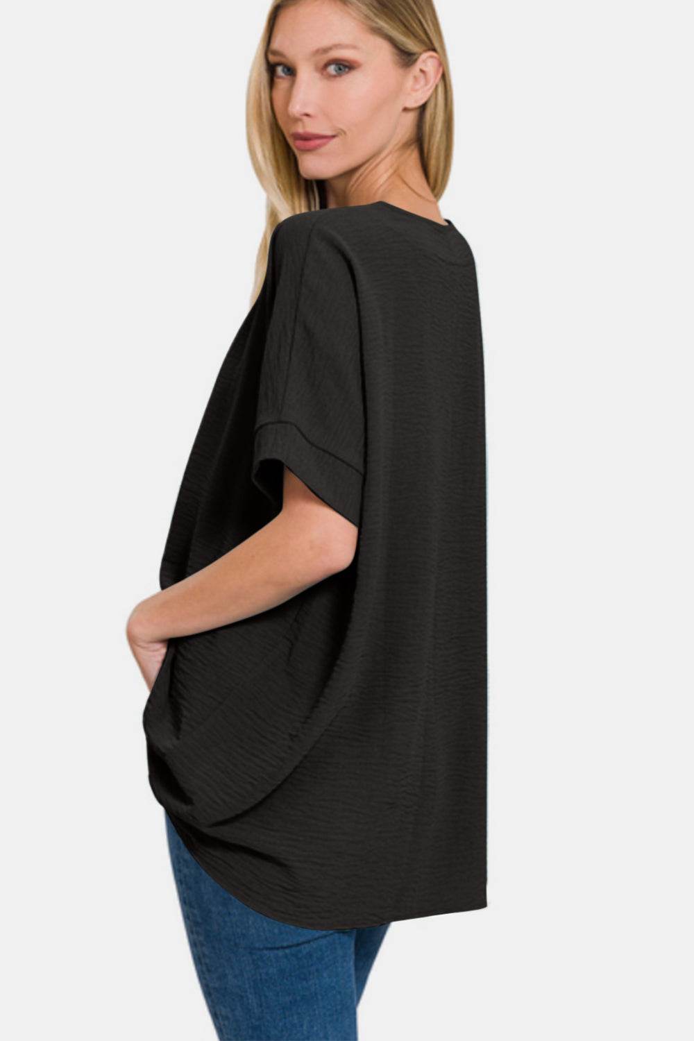 Zenana Full Size V-Neck Short Sleeve Top - DaTrendStore.Com