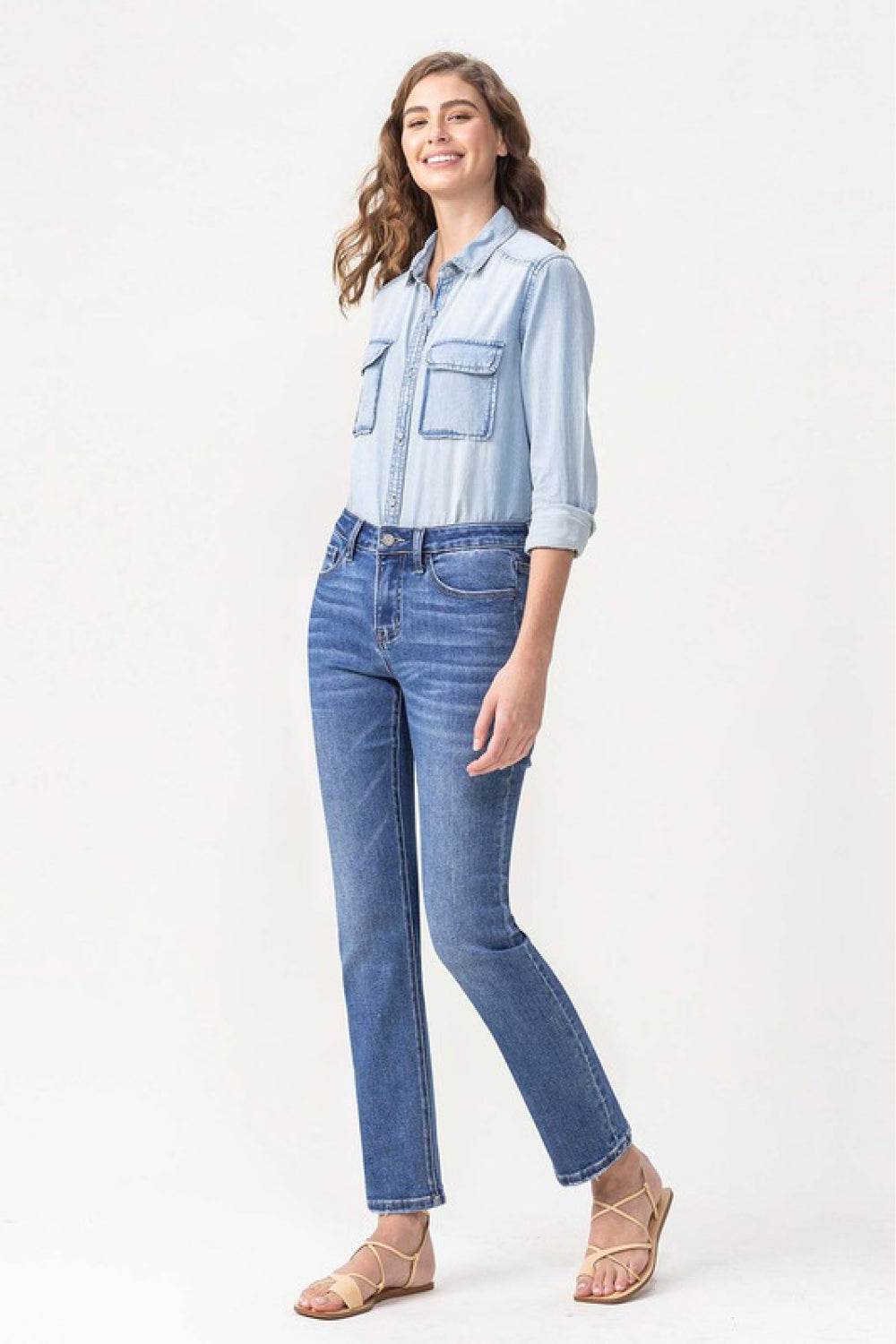 Lovervet Full Size Maggie Midrise Slim Ankle Straight Jeans - DaTrendStore.Com
