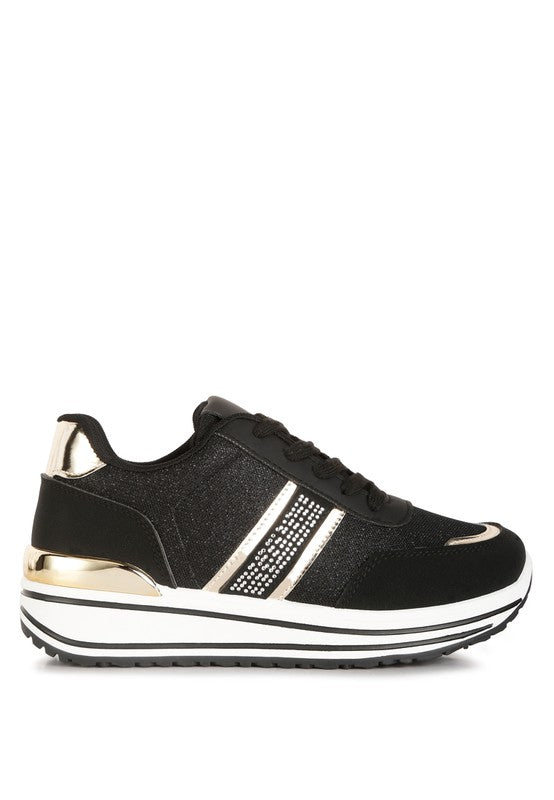 Mailys Metallic Panel Platform Sneakers