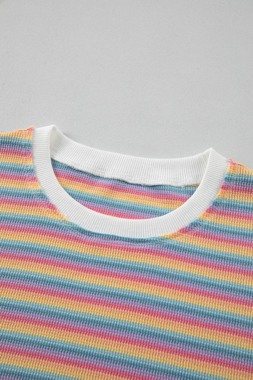 Striped Round Neck Top and Shorts Set - DaTrendStore.Com