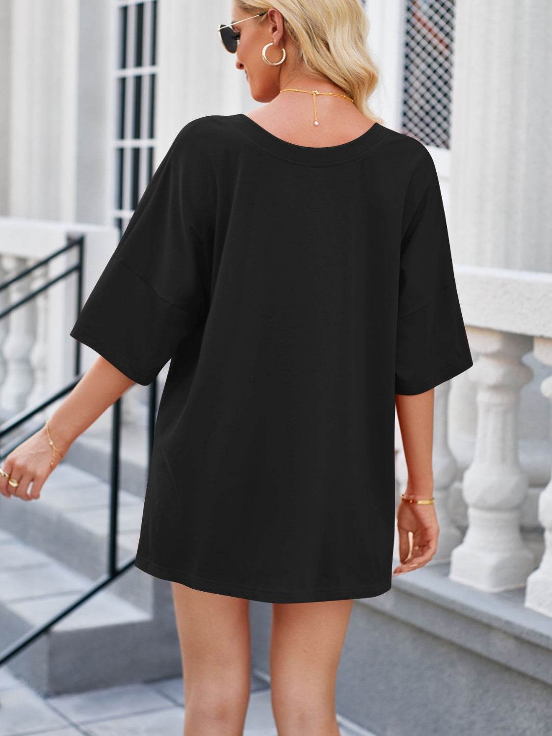 Lovelet V-Neck Half Sleeve Top and Shorts Set - DaTrendStore.Com