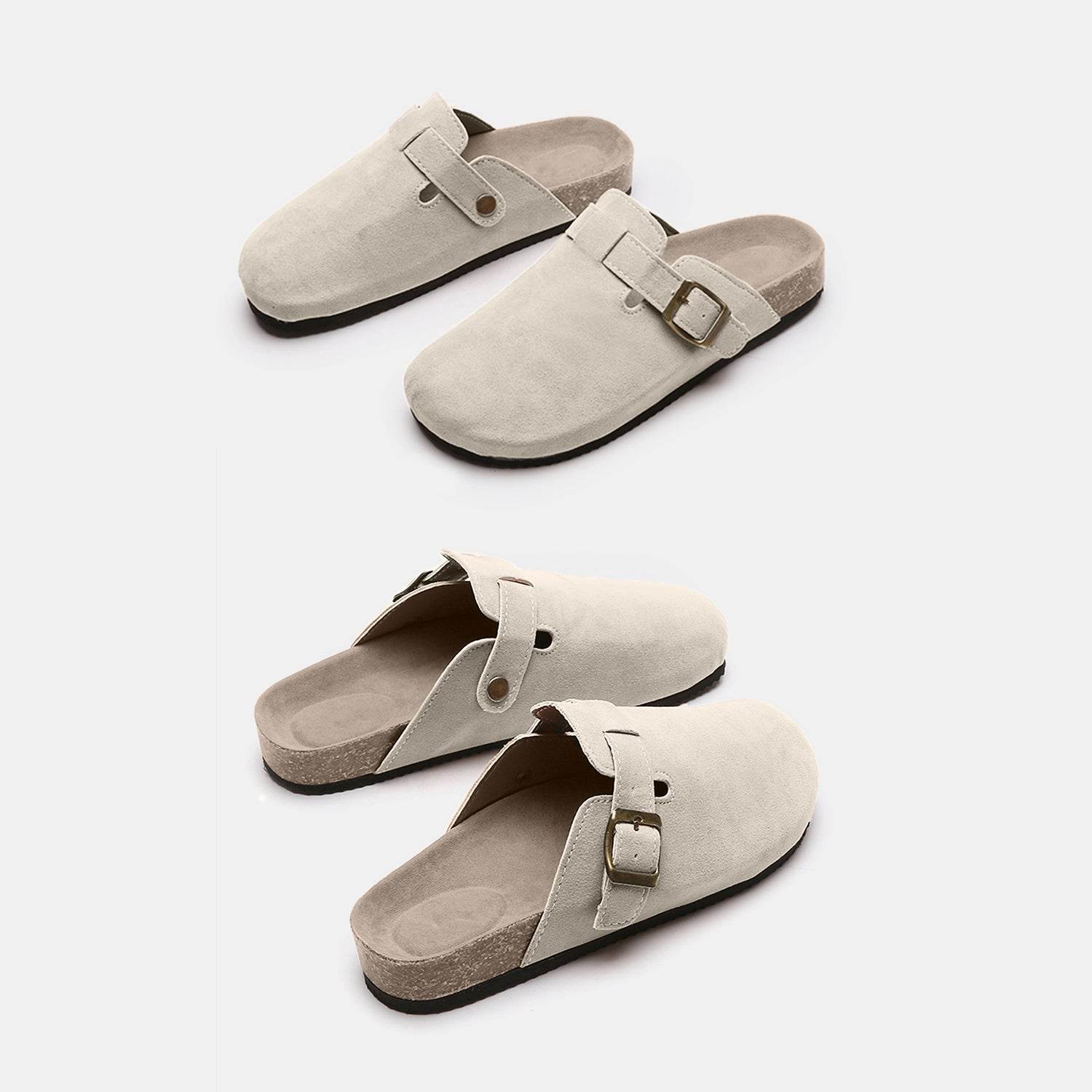 Suede Closed Toe Buckle Slide - DaTrendStore.Com