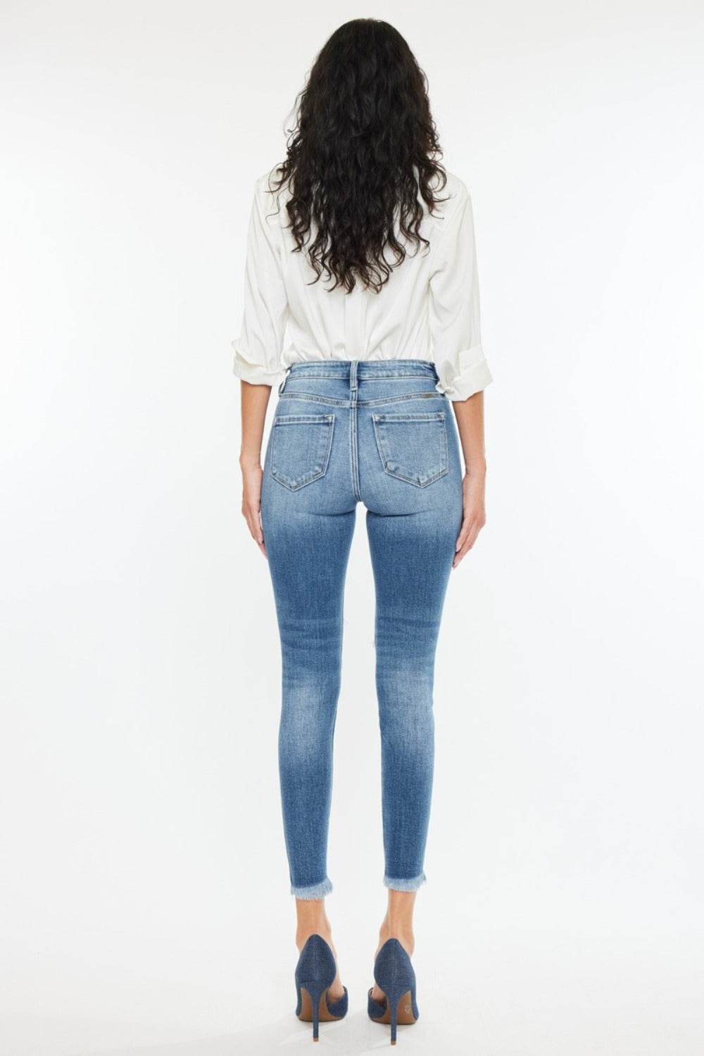 Kancan High Rise Frayed Ankle Skinny Jeans - DaTrendStore.Com