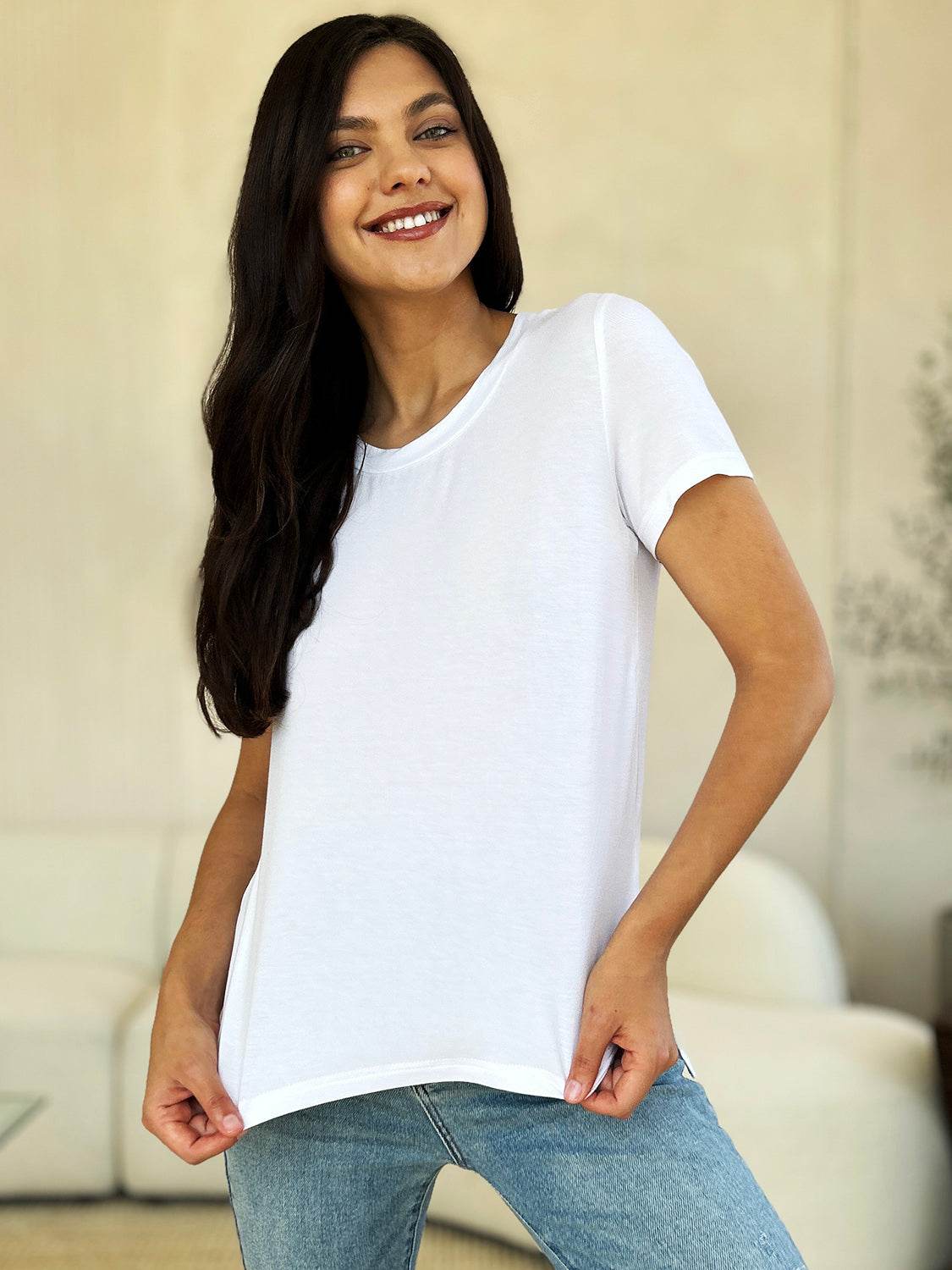 Basic Bae Full Size Round Neck Short Sleeve T-Shirt - DaTrendStore.Com