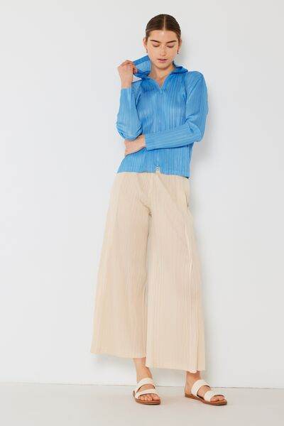 Marina West Swim Pleated Hood Jacket with 2 Way Zipper - DaTrendStore.Com