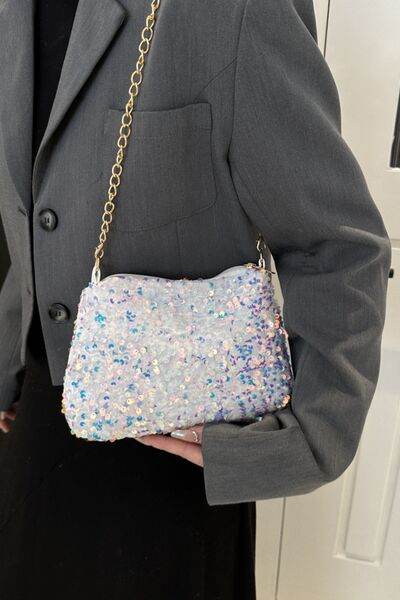 Sequin Removable Strap Shoulder Bag - DaTrendStore.Com