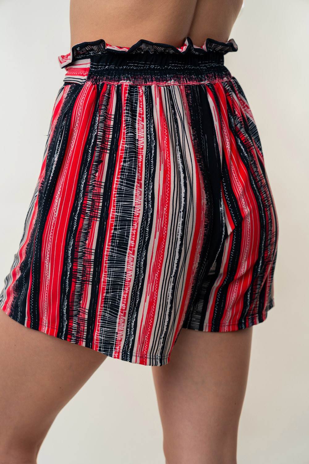 White Birch Full Size High Waisted Striped Shorts - DaTrendStore.Com