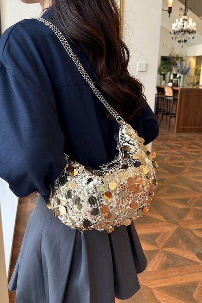 Sequin Chain Crossbody Bag - DaTrendStore.Com