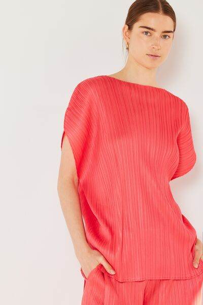 Marina West Swim Rib Pleated Oversized Dolman Sleeve Top - DaTrendStore.Com
