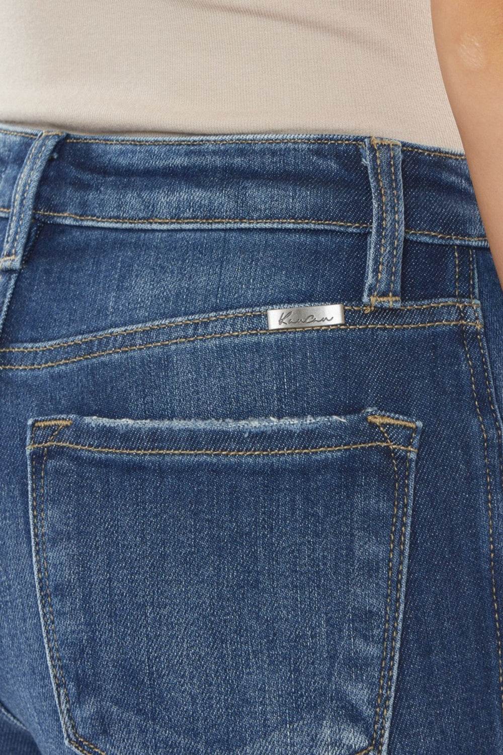 Kancan Raw Hem High Waist Cropped Jeans - DaTrendStore.Com