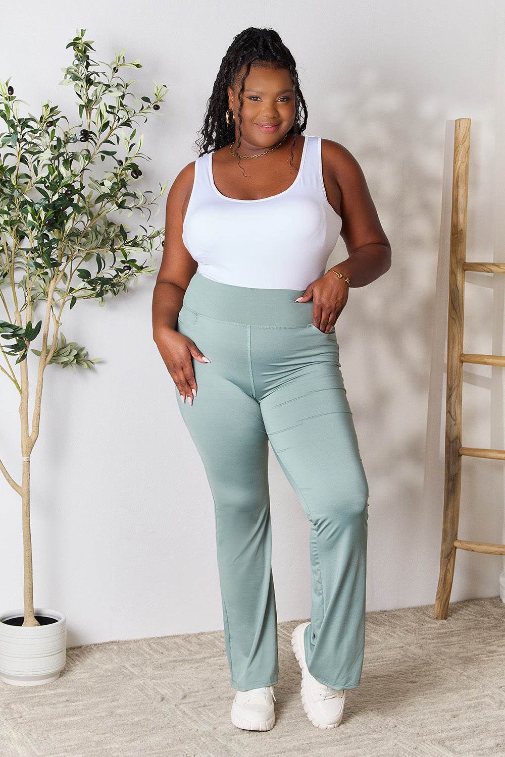 Heimish Full Size Wide Waistband Sports Pants - DaTrendStore.Com