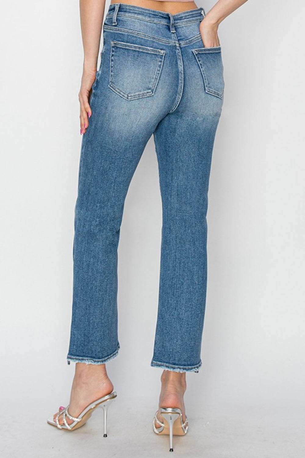 RISEN High Rise Slim Straight Jeans - DaTrendStore.Com