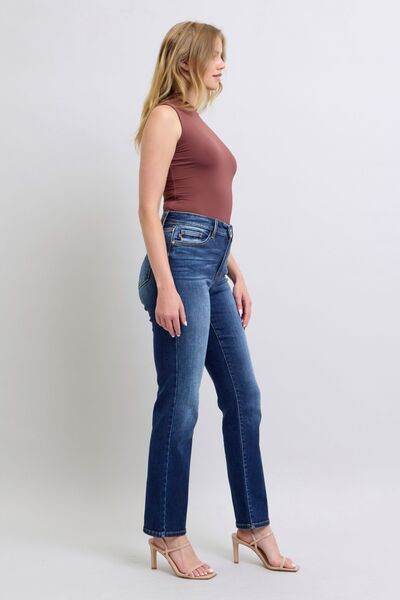 Judy Blue Full Size Washed Straight Leg Jeans with Pockets - DaTrendStore.Com