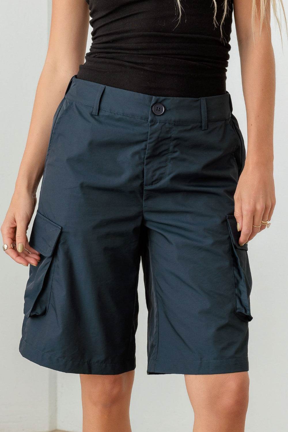Le Lis Navy Cargo Bermuda Shorts - DaTrendStore.Com