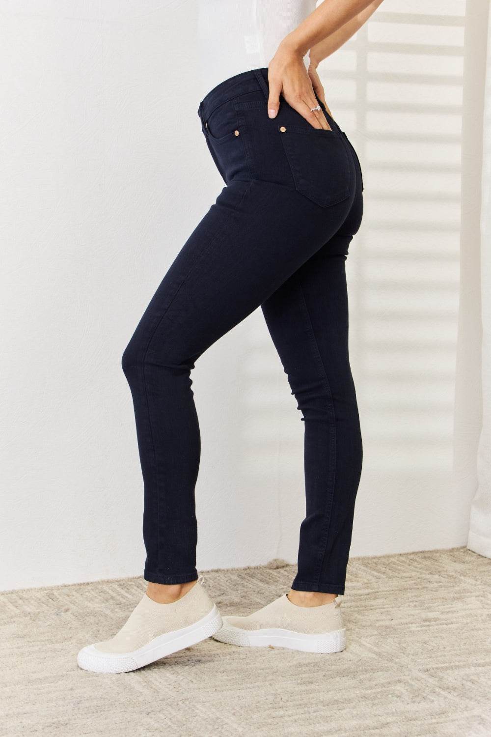 Judy Blue Full Size Garment Dyed Tummy Control Skinny Jeans - DaTrendStore.Com