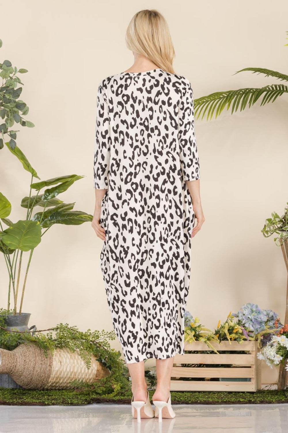 Celeste Full Size Leopard Contrast Dress with Pockets - DaTrendStore.Com