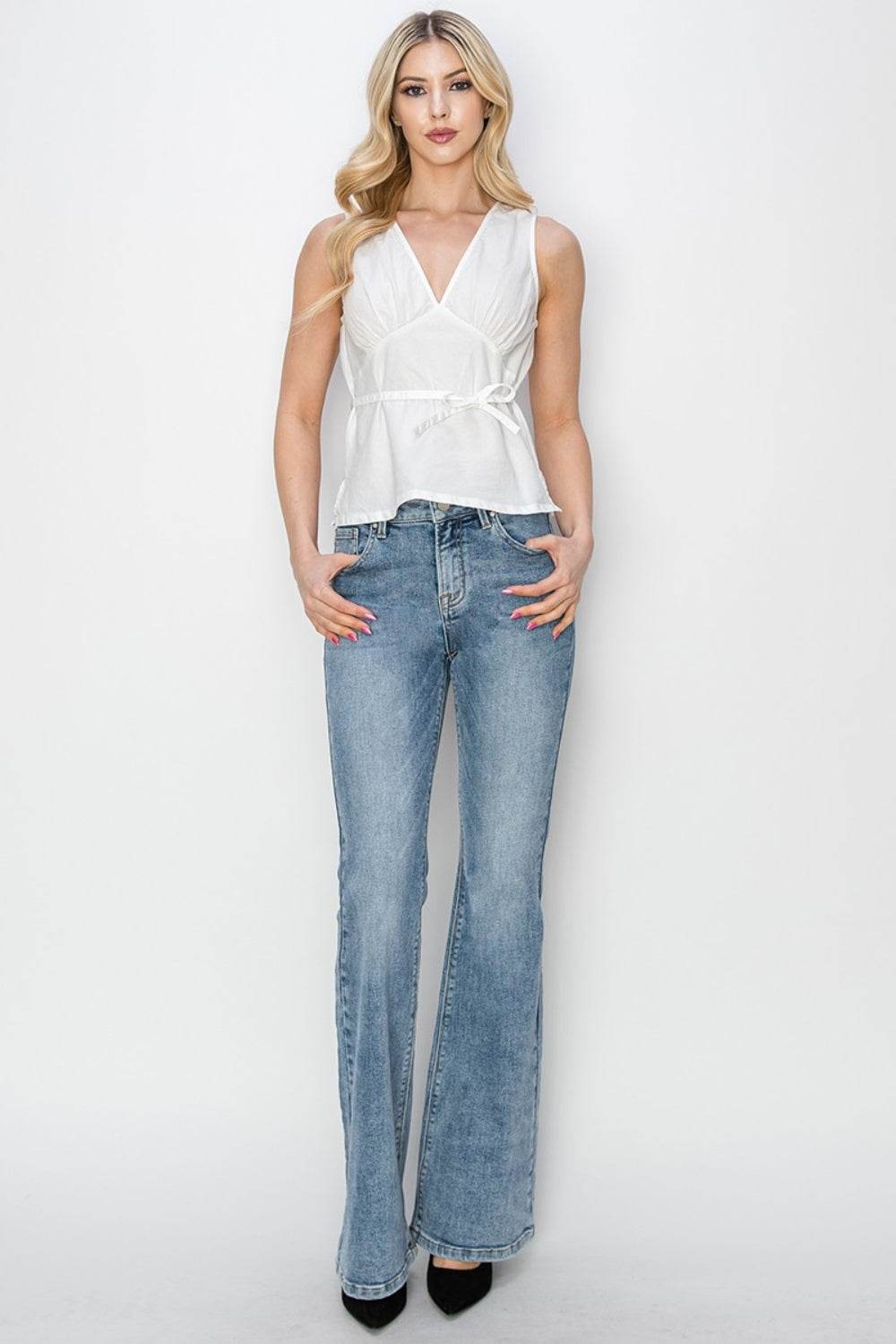 RISEN Full Size Mid Rise Bootcut Jeans - DaTrendStore.Com