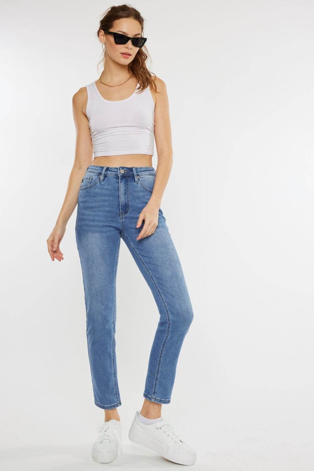 Kancan Full Size Cat's Whiskers High Waist Jeans - DaTrendStore.Com