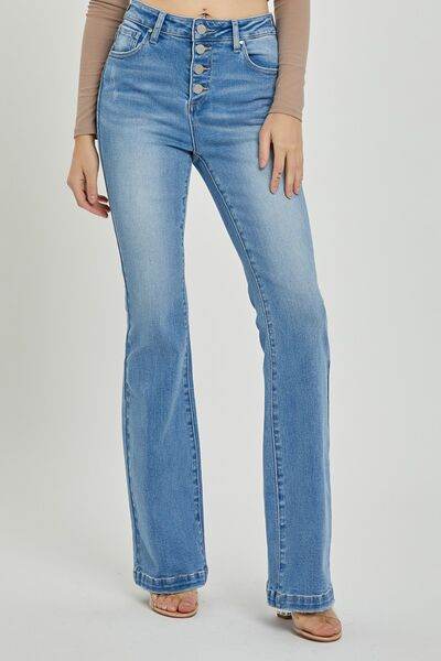 RISEN Full Size High Rise Button Fly Bootcut Jeans - DaTrendStore.Com