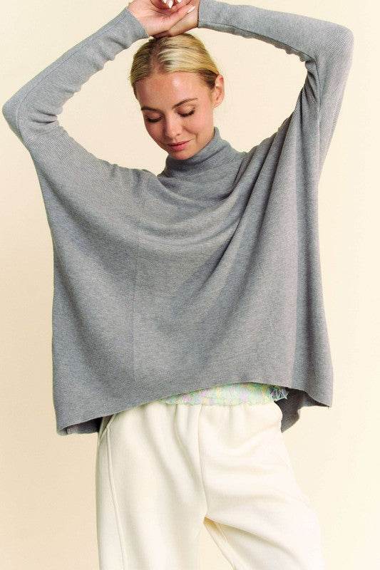 Davi & Dani Turtleneck Long Sleeve Knit Top - DaTrendStore.Com