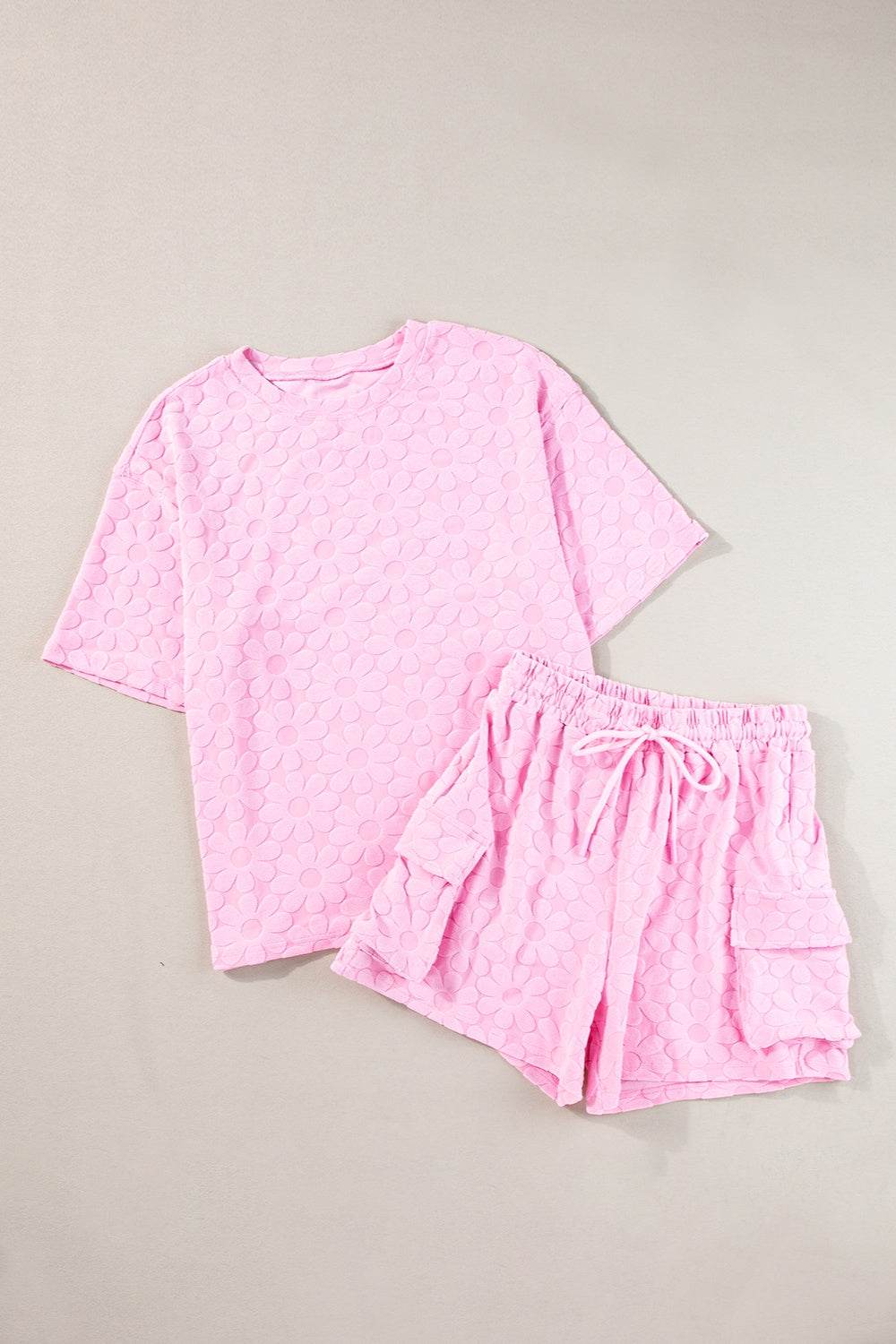 Round Neck Half Sleeve Top and Shorts Set - DaTrendStore.Com