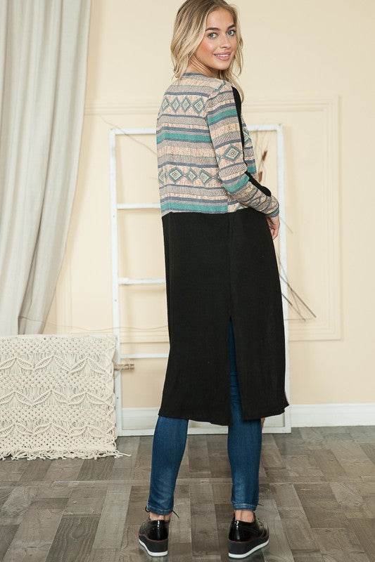 Mixed Media Maxi Cardigan - DaTrendStore.Com