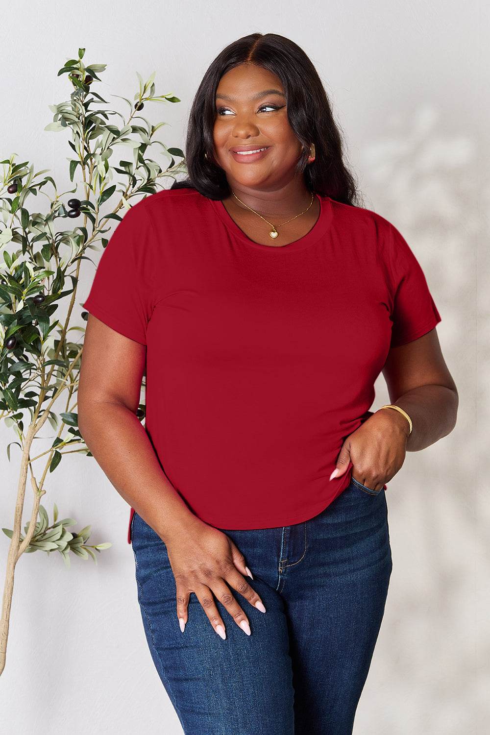 Basic Bae Full Size Round Neck Short Sleeve T-Shirt - DaTrendStore.Com