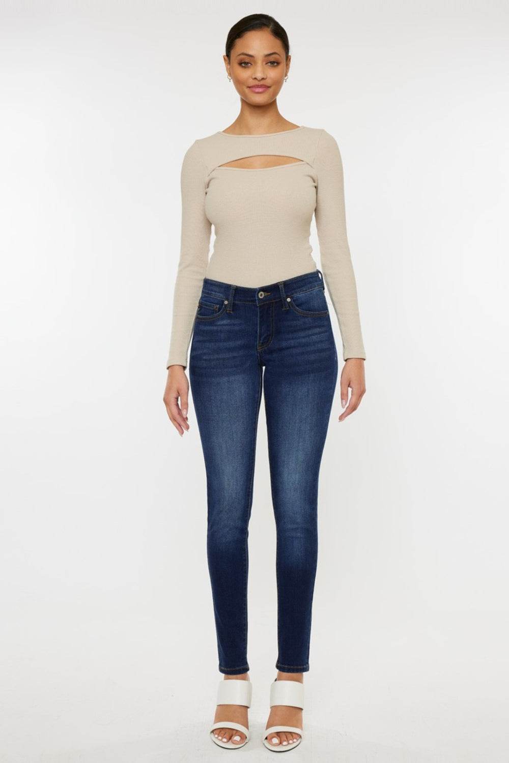 Kancan Mid Rise Gradient Skinny Jeans - DaTrendStore.Com