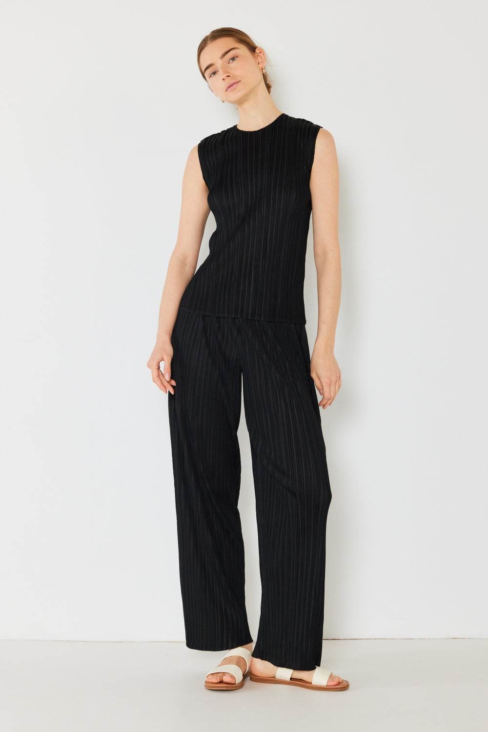 Marina West Swim Pleated Elastic-Waist Straight Pants - DaTrendStore.Com