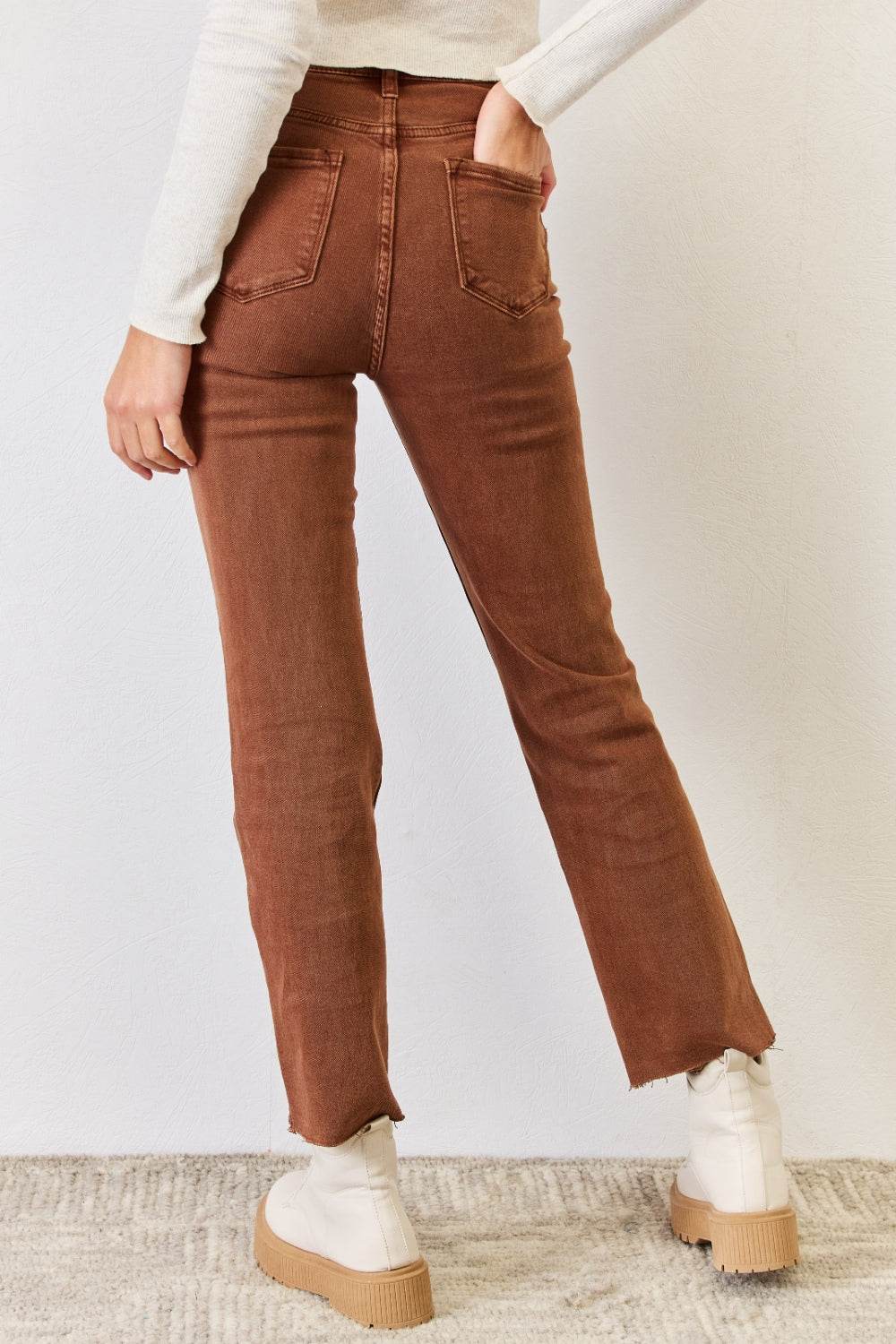 RISEN Full Size High Rise Tummy Control Straight Jeans - DaTrendStore.Com