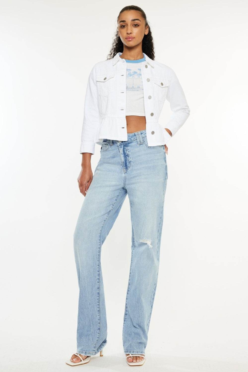 Kancan Distressed High Waist Straight Jeans - DaTrendStore.Com