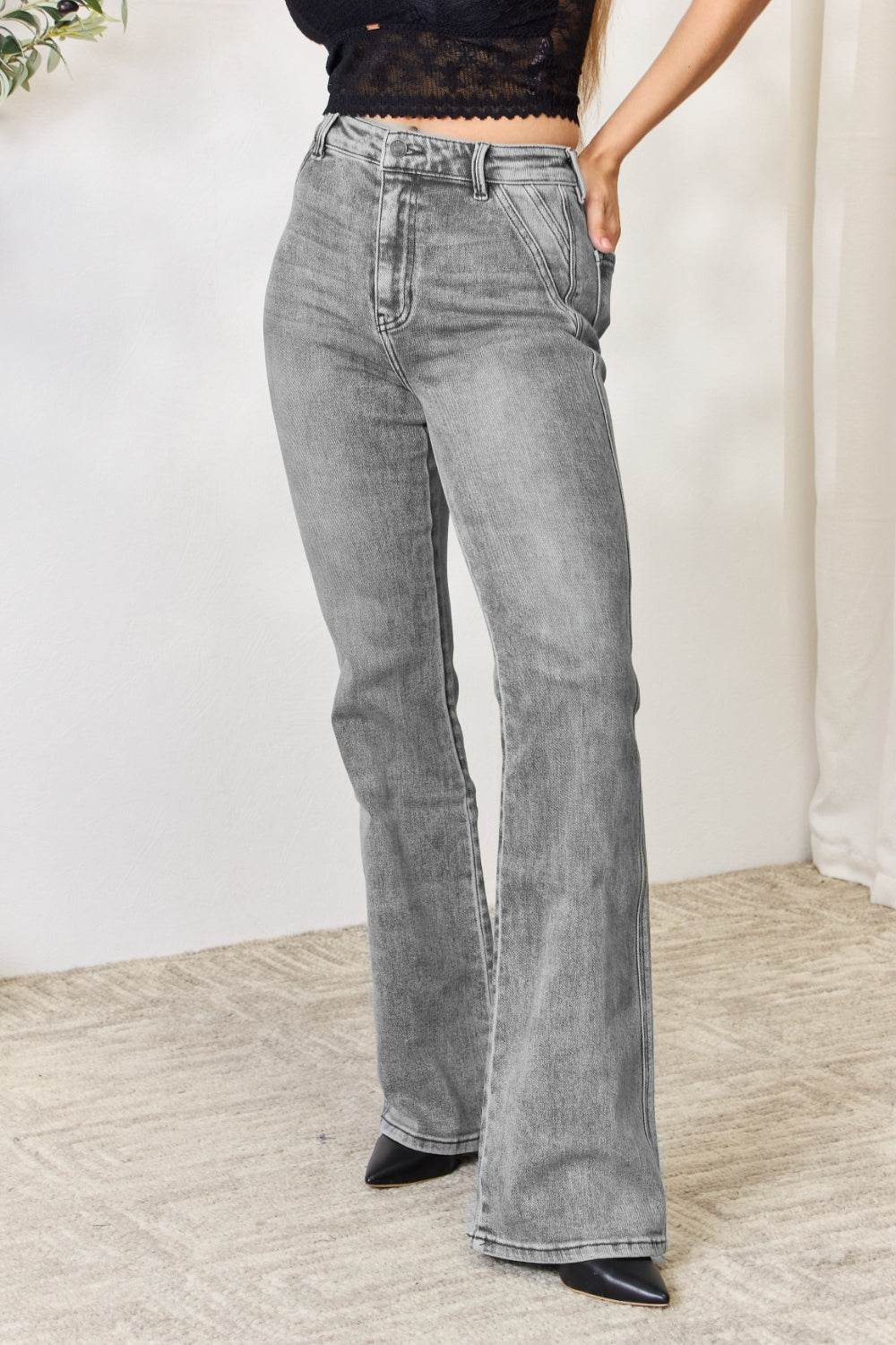 Kancan High Waist Slim Flare Jeans - DaTrendStore.Com