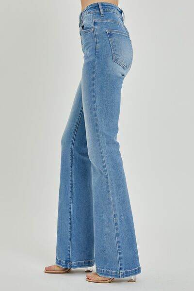 RISEN Full Size High Rise Button Fly Bootcut Jeans - DaTrendStore.Com
