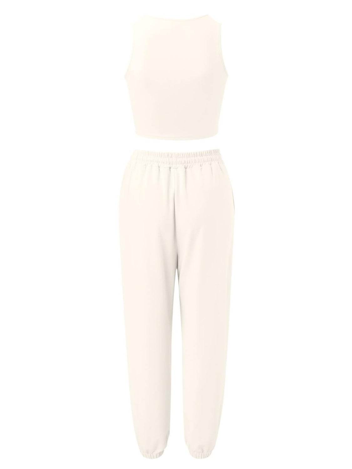 Wide Strap Top and Drawstring Joggers Set - DaTrendStore.Com