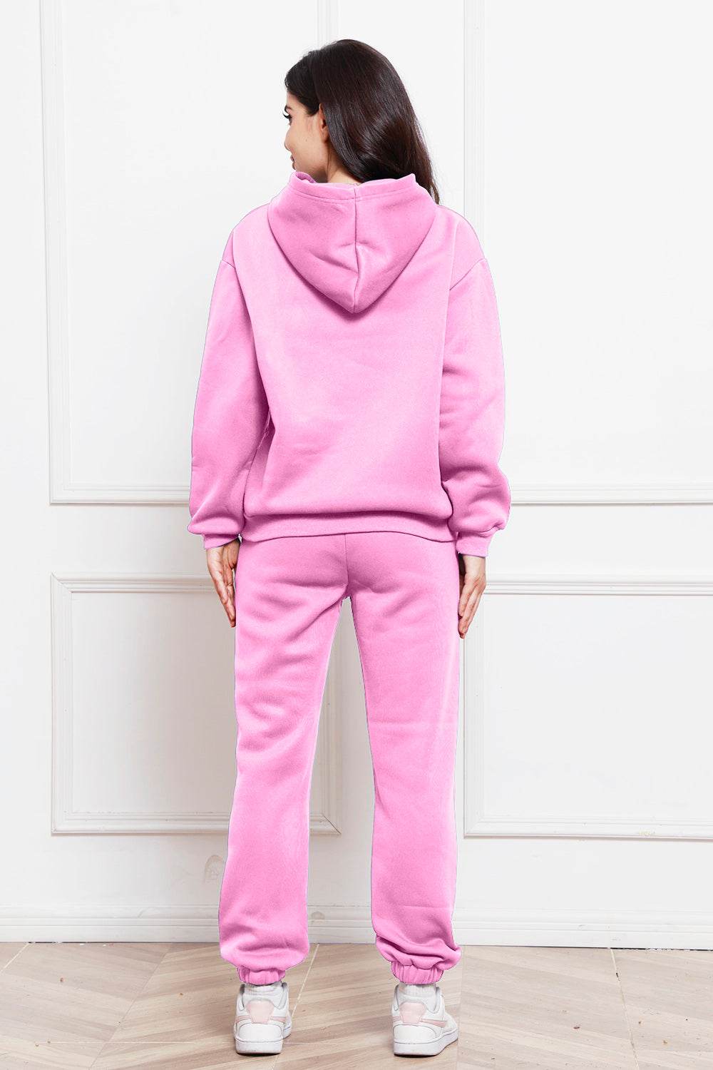 Drop Shoulder Long Sleeve Hoodie and Pants Set - DaTrendStore.Com