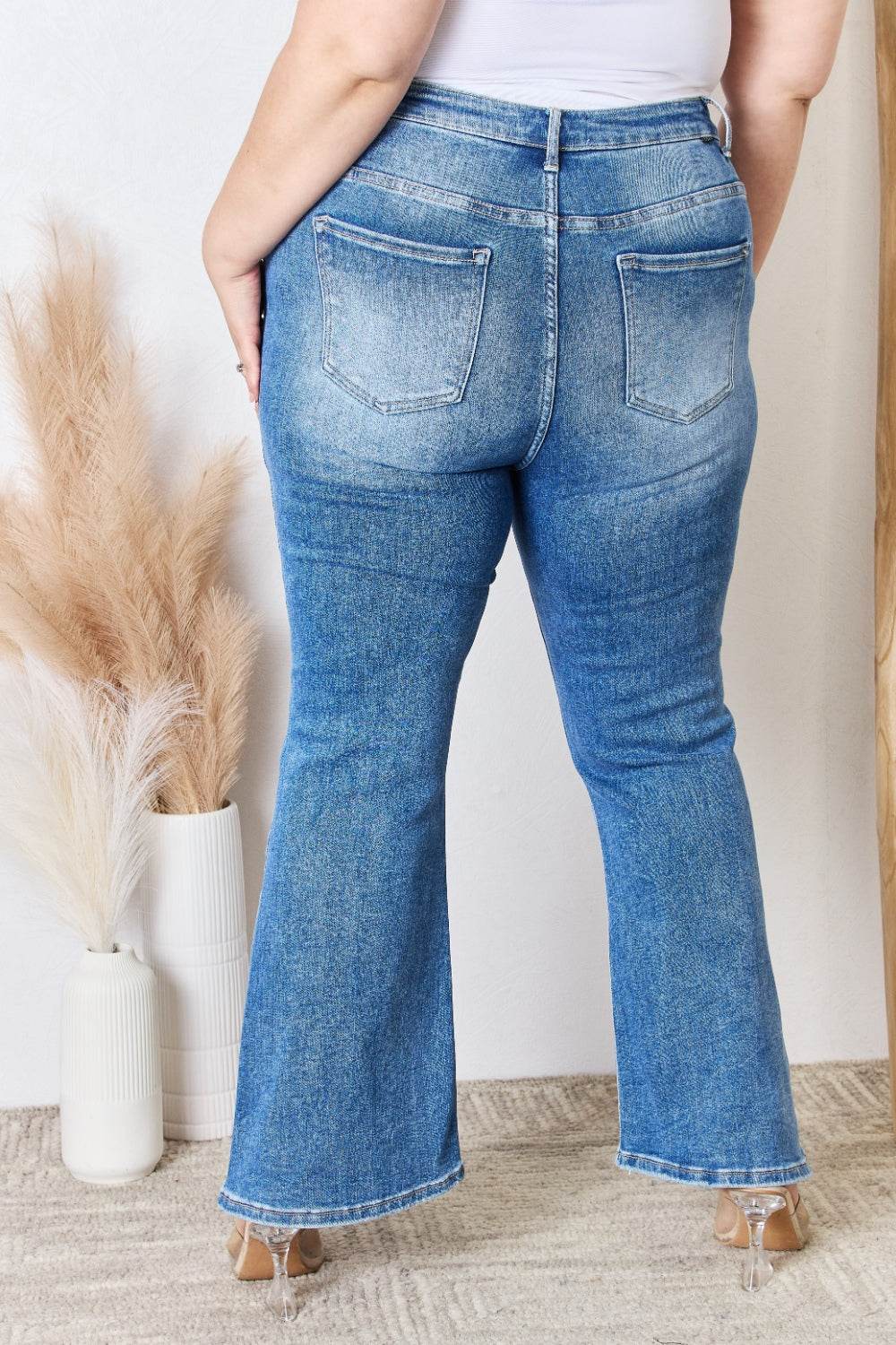 RISEN Full Size High Rise Ankle Flare Jeans - DaTrendStore.Com