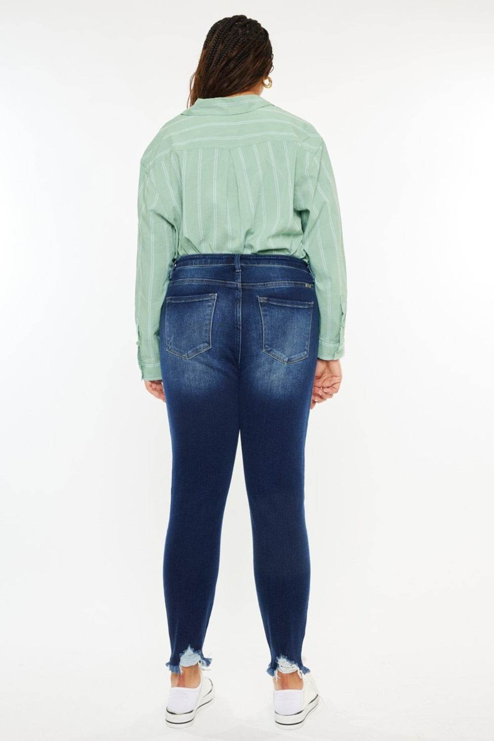 Kancan Full Size High Rise Frayed Ankle Skinny Jeans - DaTrendStore.Com