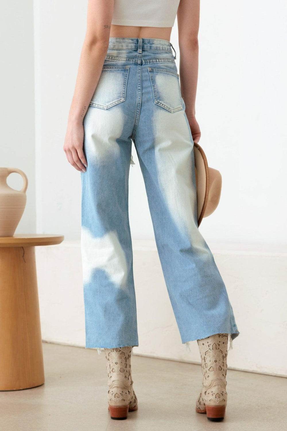 Litz La Frayed Cut Distressed Jeans - DaTrendStore.Com